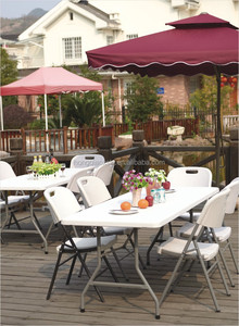 Hongqiao <span class=keywords><strong>pas</strong></span> <span class=keywords><strong>cher</strong></span> écologique restaurant en plein air hotell fête banquet de mariage à manger en plastique pliant <span class=keywords><strong>camping</strong></span> tables <span class=keywords><strong>et</strong></span> chaises - Product Image 5