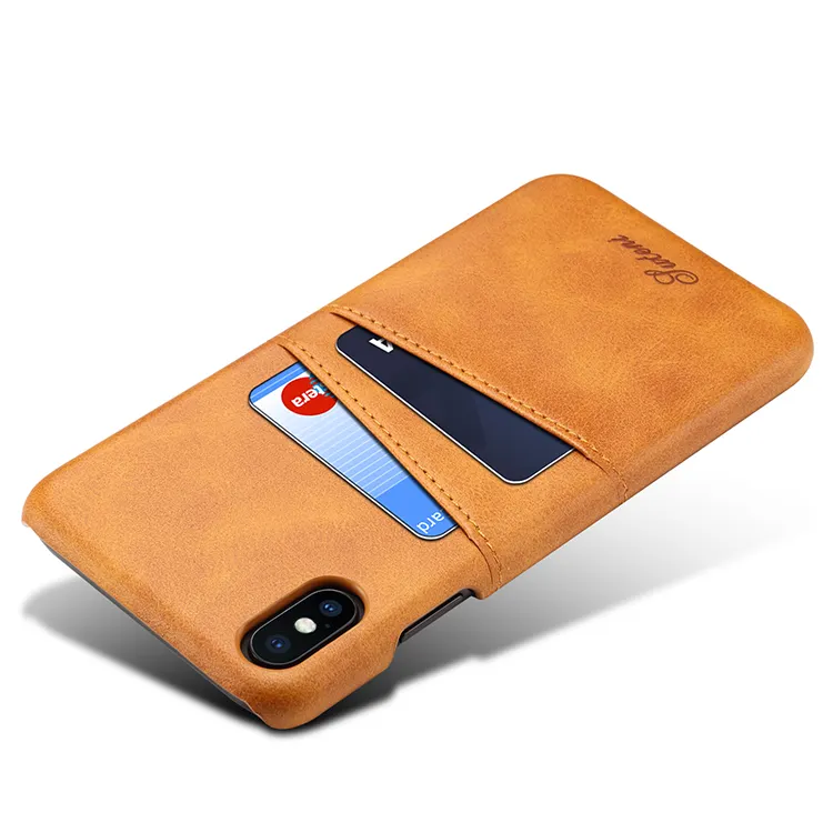 Suteni yüksek kalite ücretsiz örnek kart tutucu deri arka telefon kılıfı özel deri telefon kılıfı s iphone x için XMax kılıfı
