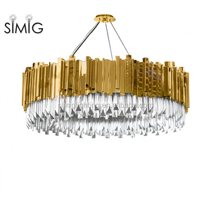 2017 HOT SELL SEPT. dorado gran Imperio de lujo araña de cristal moderna lámpara proyecto de dubai para el vestíbulo del <span class=keywords><strong>hotel</strong></span> - Product Image 1