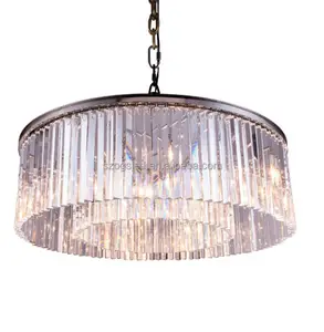 Zhongshan Factory Wholesale Clear Crystal Pendant Lamp Round Lighting Chandelier for Hotel Lobby