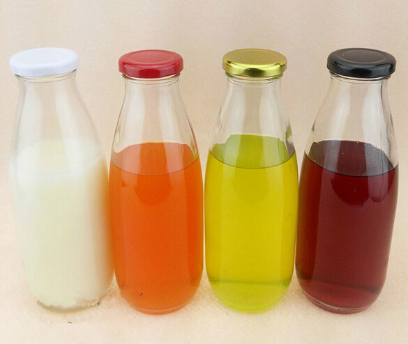 200ml 300ml 500ml glass milk drinking bottle with plastic cap