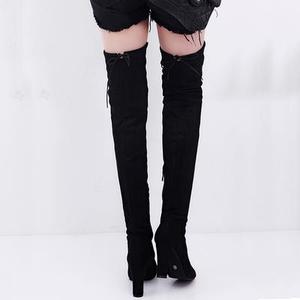 Botas de Mujer por Encima de la Rodilla, Sensuales, de Gamuza, con Cordones, Cremallera, Tacón Alto y Delgado - Product Image 3