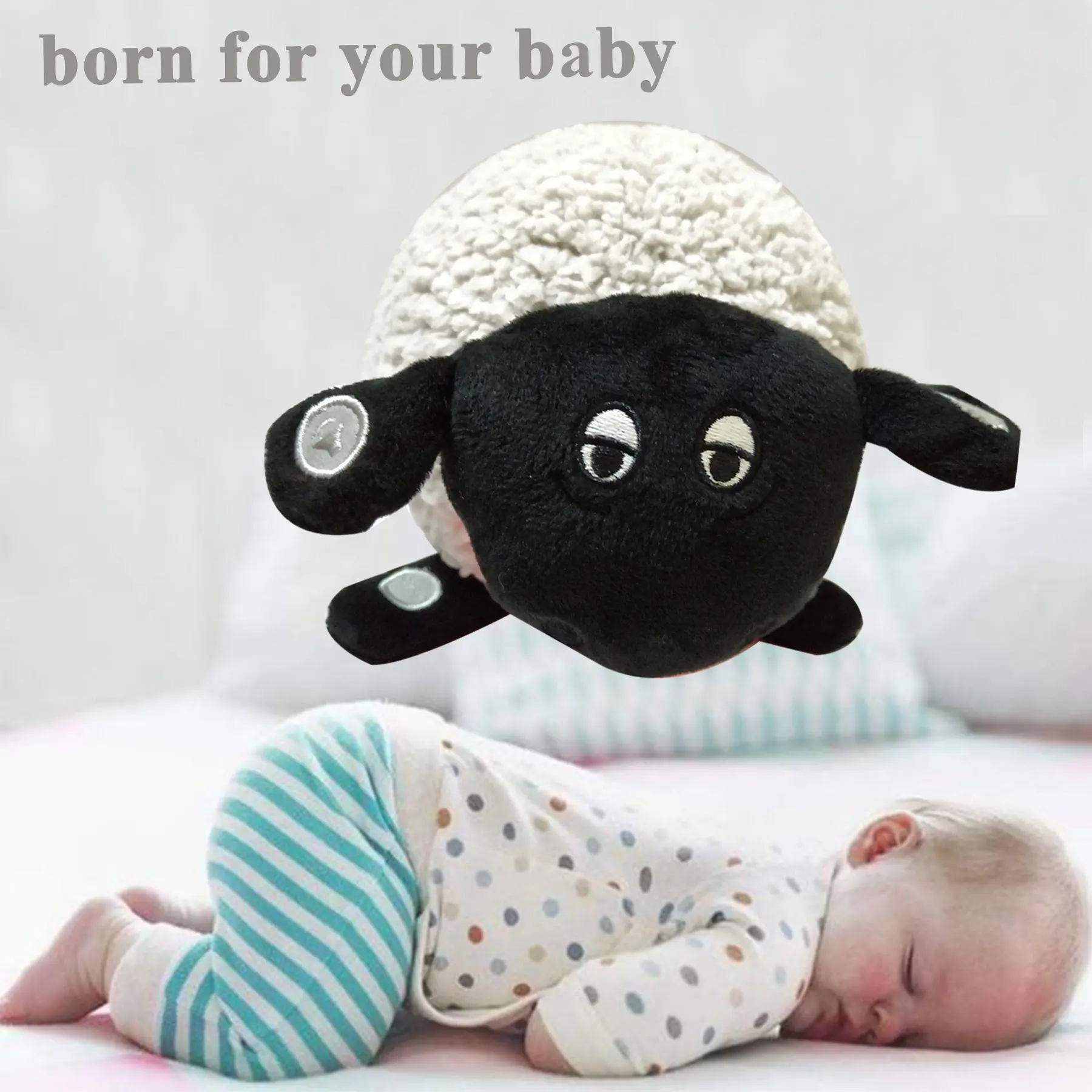 Baby Dream Sheep White Noise Plush Toy With Lullaby Sound Machine