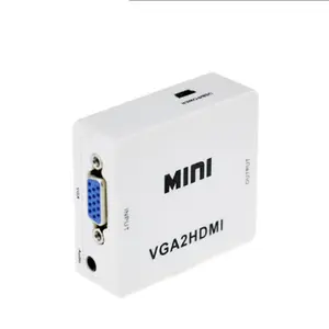 Kabel Konverter Audio 1080P VGA2HDMI, Kabel Konverter VGA Ke HDMI Mini dengan Untuk Proyektor PC Laptop Ke HDTV