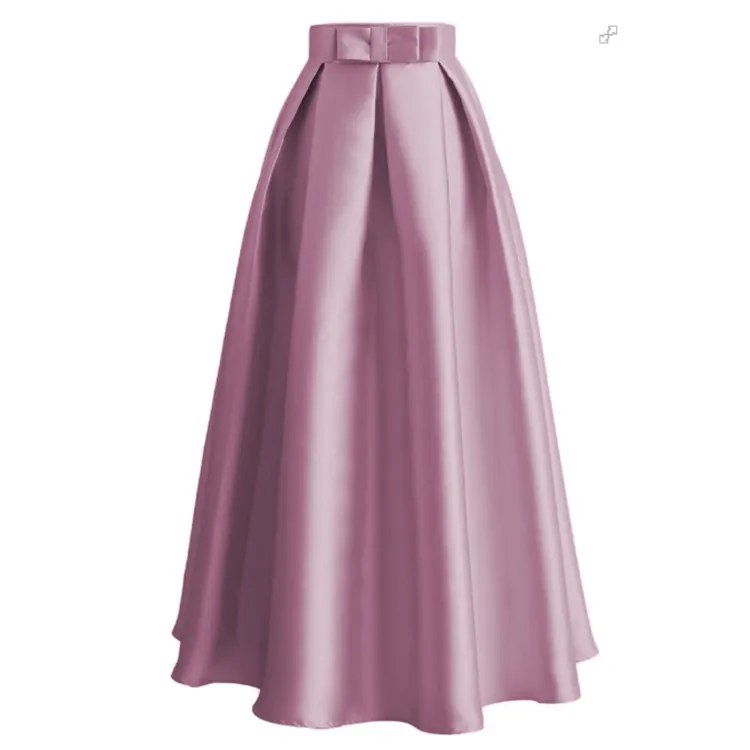 Wholesale Thick Satin Skirts Fashionable Women Solid Color Skirts Navy Black Colors Available