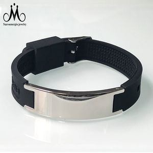 โลโก้ที่กำหนดเองพลังงานวงราคาถูกสายรัดข้อมือออกกำลังกายกีฬาซิลิโคนสร้อยข้อมือสำหรับผู้ชาย - Product Image 1