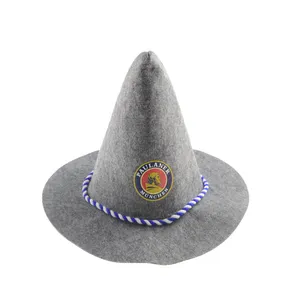 Grau germani chapéu de lã personalizado, atacado, fantasia feminina, tecido bavarian oktoberfesta, para carnaval, presentes de férias