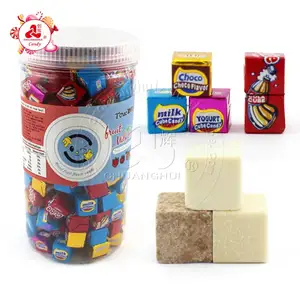 Dry Cubic candies in jar / Milk Cola Chocolate Yogurt
