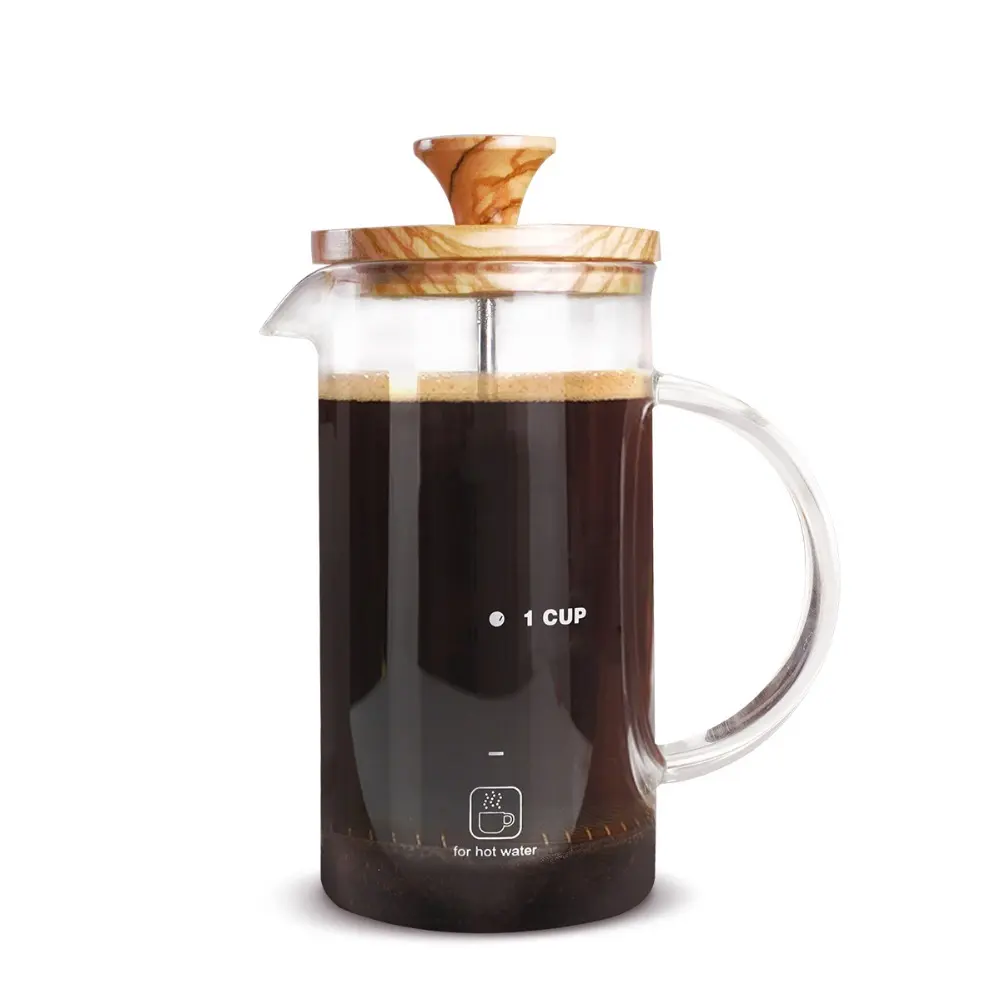 Home Thick & Durable Glass Manual Coffee Maker Brewer French Press Coffee Maker