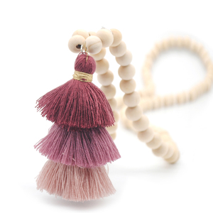 8-10mm Natural Ivory White Wood Beaded <strong>Boho</strong> 108 Mala Beads <strong>Necklace</strong> - Product Image 6