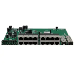 With VLAN GPON/EPON ONU Solution Supplier 16 port 10/100M Reverse Poe Switch With 2 Gigabit sfp PCB board