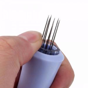 Support de poignée bleu à aiguille en laine, 1 pièce, pratique, avec 7 aiguilles, outils de feutre à aiguille en laine - Product Image 3
