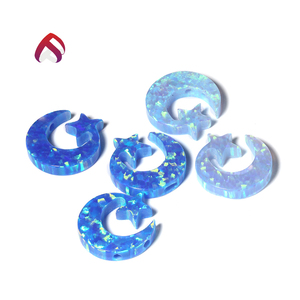 Bella <span class=keywords><strong>luna</strong></span> <span class=keywords><strong>e</strong></span> stella <span class=keywords><strong>opale</strong></span> sintetico gemme sciolte ciondoli in <span class=keywords><strong>pietra</strong></span> per la creazione <span class=keywords><strong>di</strong></span> gioielli 12x12mm - Product Image 3