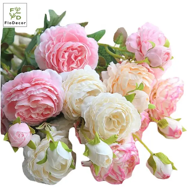 Wholesale Best Selling Artificial Rose Peony Flower China Silk Wedding Decoration Flower Artificial