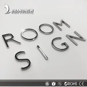 Decorativo sólido tallado de alfabeto 3d aluminio letras y números