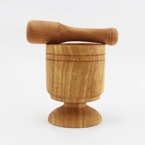 Wooden Wood Bamboo mortar and pestle