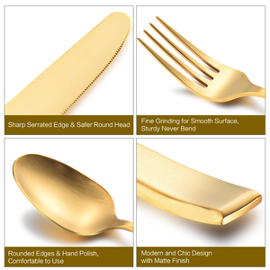 Venta al por mayor <span class=keywords><strong>Utensilios</strong></span> <span class=keywords><strong>de</strong></span> <span class=keywords><strong>cocina</strong></span> Juego <span class=keywords><strong>de</strong></span> cubiertos <span class=keywords><strong>de</strong></span> acero inoxidable chapado en oro <span class=keywords><strong>para</strong></span> la boda - Product Image 3