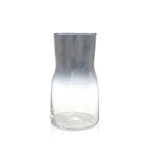 Vaso de vidro antigo, vaso grande/gigante/cinza de vidro transparente para decoração da casa