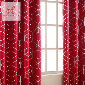 Bindi đỏ nóng Sliver phong cách mới chất lượng màn sẵn sàng thực hiện 100% polyester chống cháy tất cả các mùa văn phòng rèm cửa cho cửa sổ - Product Image 1