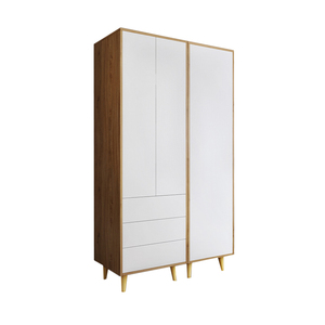 <span class=keywords><strong>Mueble</strong></span> nórdico moderno de lujo con diseño de madera, armario de <span class=keywords><strong>ropa</strong></span> con 3 cajones y puertas dobles, muebles para el hogar - Product Image 3