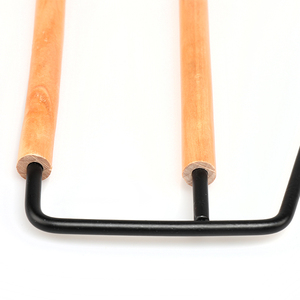 Cintres métalliques personnalisés à <span class=keywords><strong>2</strong></span> niveaux, à extrémités ouvertes, gain de place, pour pantalons et jeans, avec barre en bois, accessoires pour armoire - Product Image 6