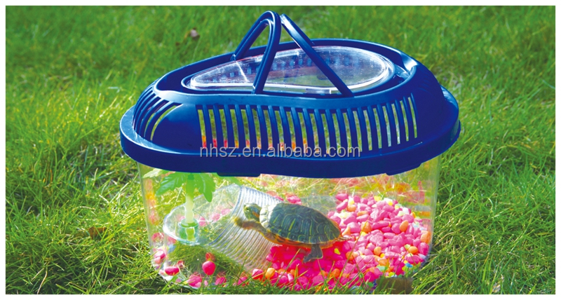 fish tank accessories for turtles La La Pet Hanging Acrylic Turtle Basking Platform with Guardrail and Ladder and spray pipe to pass through Deluxe Aquatic Turtle Kit |