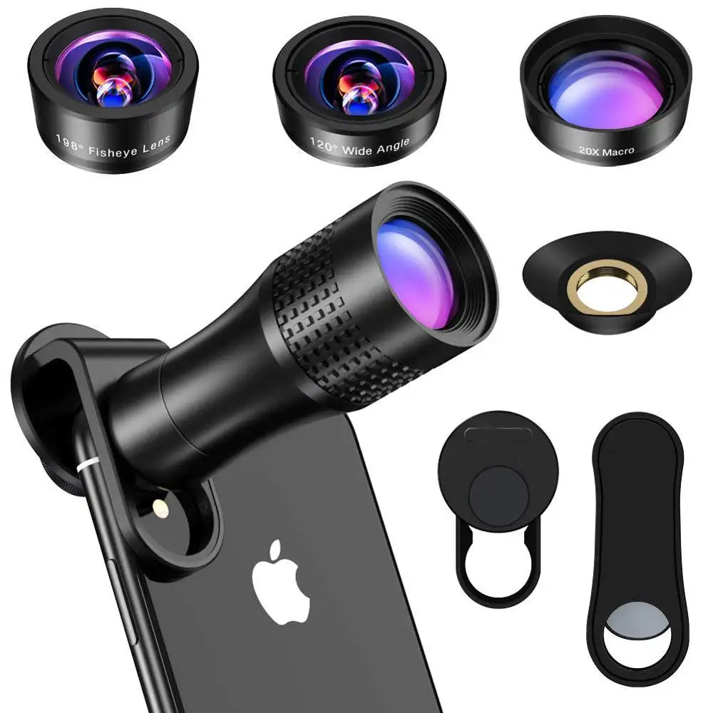 2022 OEM mobile phone accessories dslr telephoto zoom camera lens 4in 1 lenses kit for banggood
