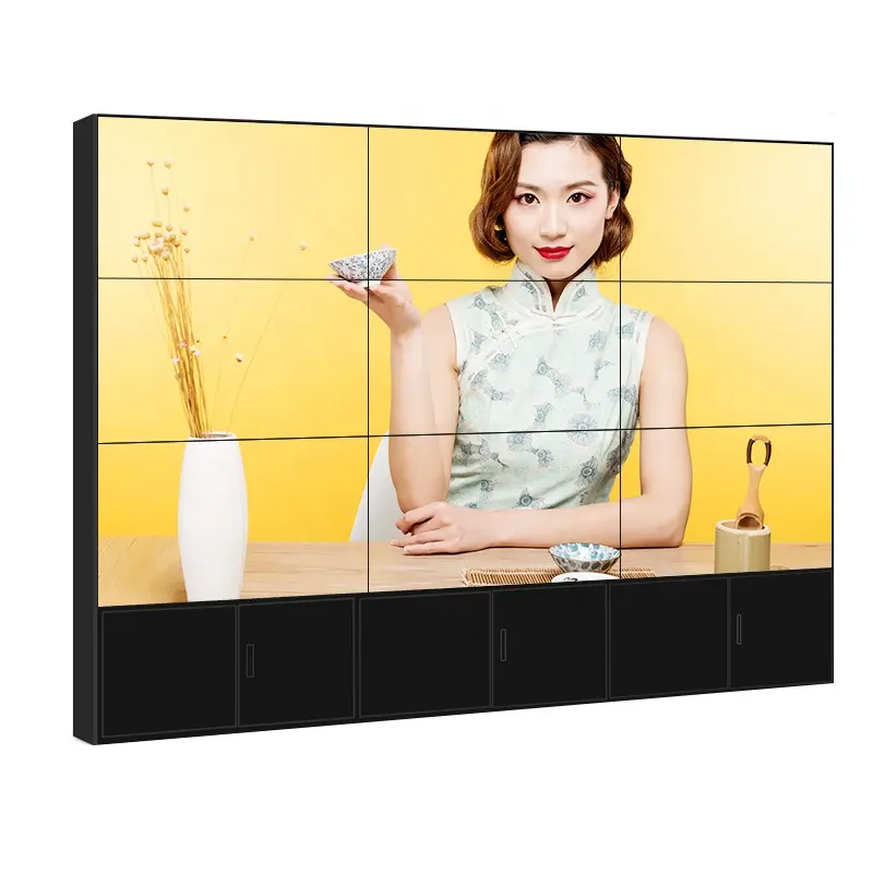 65 pouces 4K 2X2 LCD Vidéo Mur 3.5mm Lunette Publicitaire Interactif