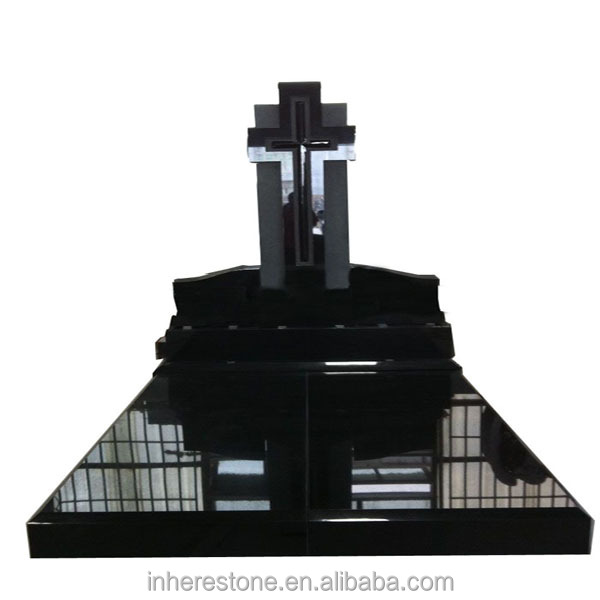 Китайский черный гранитный надгробный камень в русском стиле/надгробный камень