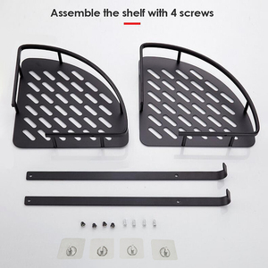 Étagères <span class=keywords><strong>de</strong></span> rangement <span class=keywords><strong>d</strong></span>'<span class=keywords><strong>angle</strong></span> à 2 niveaux, à <span class=keywords><strong>angle</strong></span> droit, murales, panier <span class=keywords><strong>de</strong></span> salle <span class=keywords><strong>de</strong></span> bain, porte-accessoires <span class=keywords><strong>de</strong></span> <span class=keywords><strong>douche</strong></span> <span class=keywords><strong>de</strong></span> cuisine, triangle en aluminium, gain <span class=keywords><strong>de</strong></span> place - Product Image 3