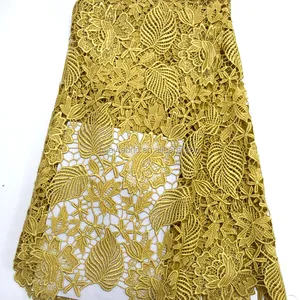 Top quality Gold lace guipure lace fabric african laces for wedding HY0288