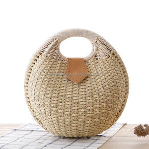 Wholesale Women Summer Natural Raffia <strong>Straw</strong> <strong>Bag</strong> Shell Shape Rattan <strong>Straw</strong> Beach Tote Hand <strong>Bag</strong> - Product Image 1