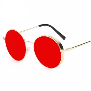 新发明中国制造批发太阳镜红色镜片大圆眼镜