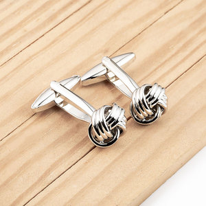 Gemelli con nodo di seta di rame di gioielli da uomo di buona qualità a buon mercato all'ingrosso - Product Image 5