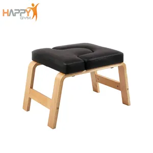 China Factory Price Black Birch Wooden Yoga Stool Headstand