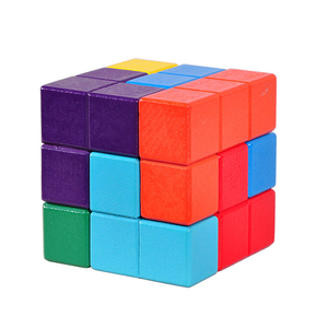 インテリジェンスビルディングブロック木製キューブ3D楽しいパズル - Product Image 2