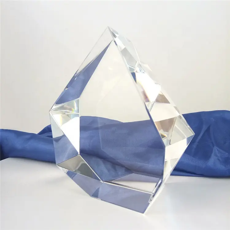 Honor of crystal-trofeo Iceberg de cristal, bloque de cristal blanco para decoración de recuerdo