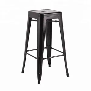 Black bar stool ,metal stackable fashion bar stool ,metal bar chair HYX-504A