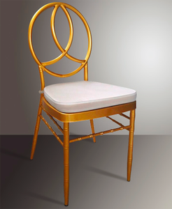 Оптовая торговля круглая задняя металлическая Золотая Феникс chiavari стул Железный стальной Свадебный канал - Product Image 1