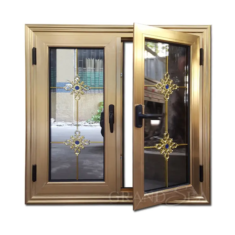 South Africa Golden color aluminium casement window designs 3 buyers