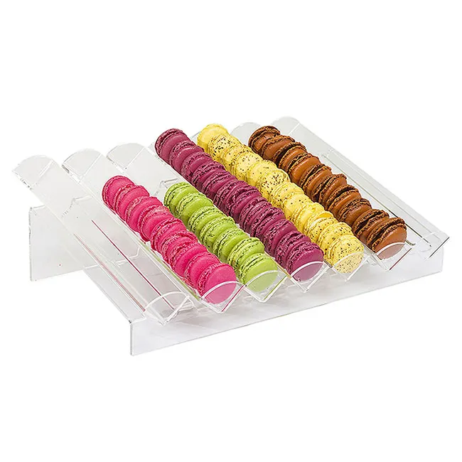 Seven Slots Clear Plastic Acrylic Macaron Display Stand Holder