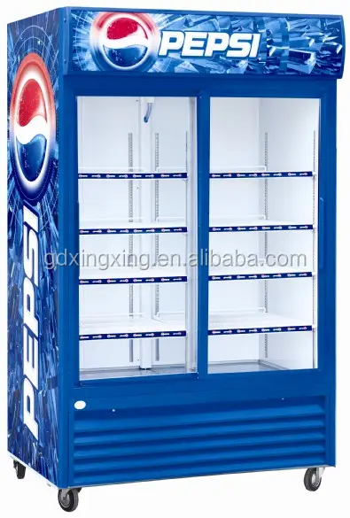 Refrigerador comercial de 2 puertas de vidrio, equipo de showcase_G1.2YBM2F-HC-Refrigeration de exhibición de botellas