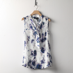 Camicetta senza maniche da donna nuova camicetta con motivo personalizzato camicia da donna con stampa floreale in Chiffon - Product Image 2