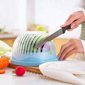 cortador de legumes tigela Suppliers-Cortador de salada fácil multifuncional, cortador de salada vegetais frutas frescas, picador e cortador de salada