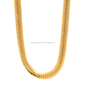 Diferentes Tipos <span class=keywords><strong>de</strong></span> <span class=keywords><strong>Cadenas</strong></span> <span class=keywords><strong>para</strong></span> Collar, Cadena Plana <span class=keywords><strong>de</strong></span> Serpiente Dorada, Collar <span class=keywords><strong>de</strong></span> Cadena Espiga <span class=keywords><strong>para</strong></span> <span class=keywords><strong>Hombre</strong></span>, Joyería - Product Image 1