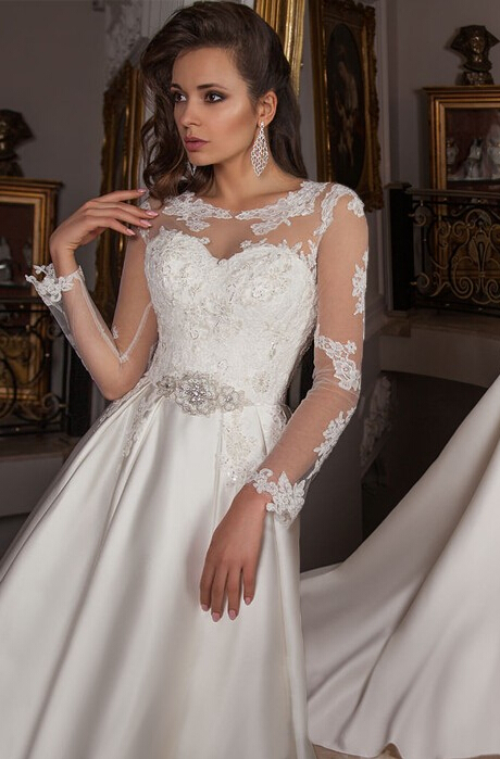 On469 Modest Elegant Appliques Lace Wedding Dresses 2022