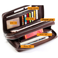 Dompet Kulit Weiyi, Tempat Paspor, Tempat Ponsel, Dompet Uang, Dompet Kulit Pria