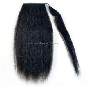 Profesional excelente calidad brasileña rizada afro rizado del pelo recto cola de caballo con cordón de te negro de las mujeres - Product Image 1