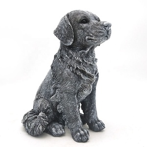 Design moderne décoration de jardin résine extérieure <span class=keywords><strong>labrador</strong></span> noir statue figurines de chien en <span class=keywords><strong>gros</strong></span> - Product Image 2