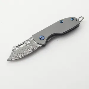 Мини нож Портативный дамасский ультра-острый клинок заготовки карманные ножи для кемпинга выживания на природе